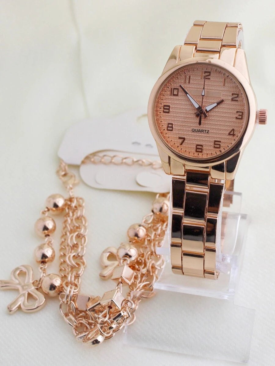 CharmTime Elegance – Kit Relógio & Pulseira