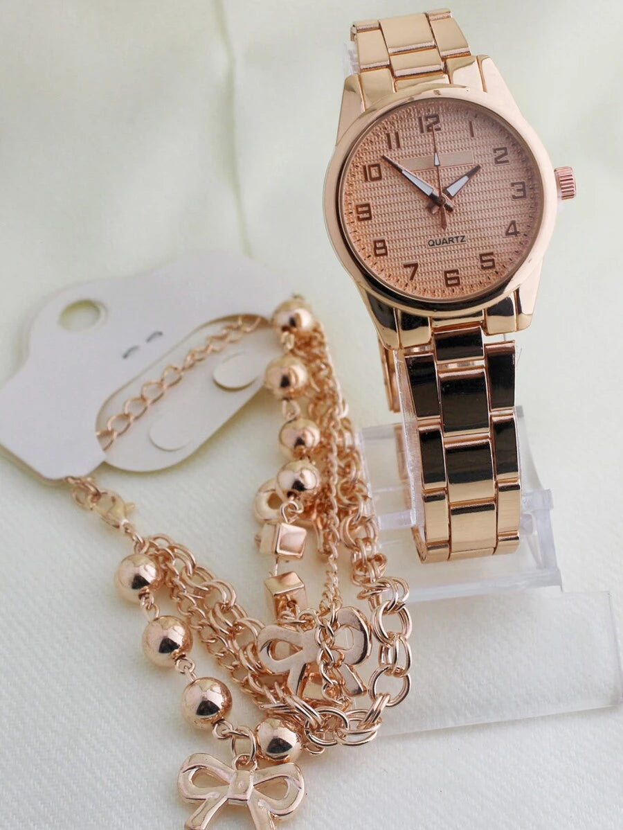 CharmTime Elegance – Kit Relógio & Pulseira